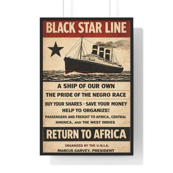 Black Star Line Poster | Vertical Framed Poster LIMITED EDITION