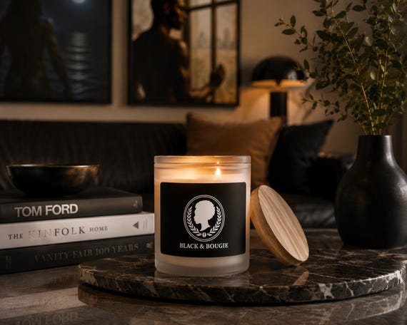 Black & Bougie - Frosted Glass Candle, 11oz (Various Scents)