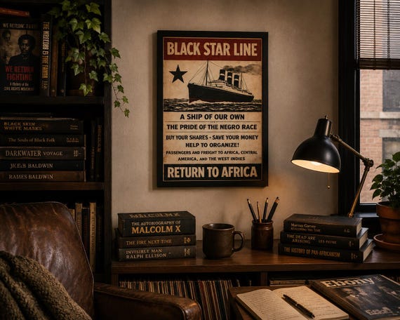 Black Star Line Vintage Poster framed poster