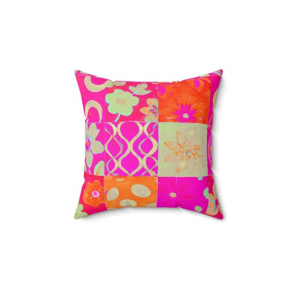 Bohemian Checkerboard Throw Pillow | Colorful Home Decor