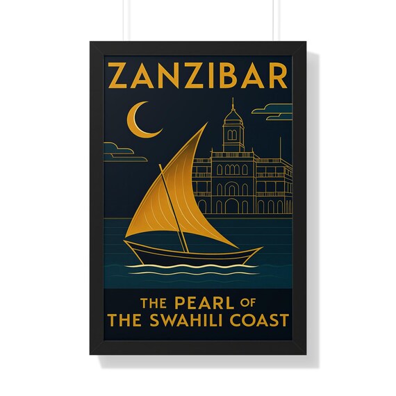 Zanzibar: The Pearl of the Swahili Coast  (Limited Edition) -  Modern Abstract Framed Vertical Poster