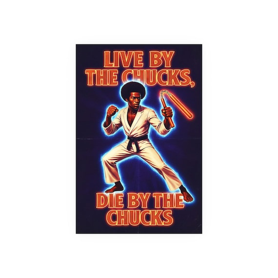 Blaxploitation Martial Arts Poster, Retro 70s Art Print