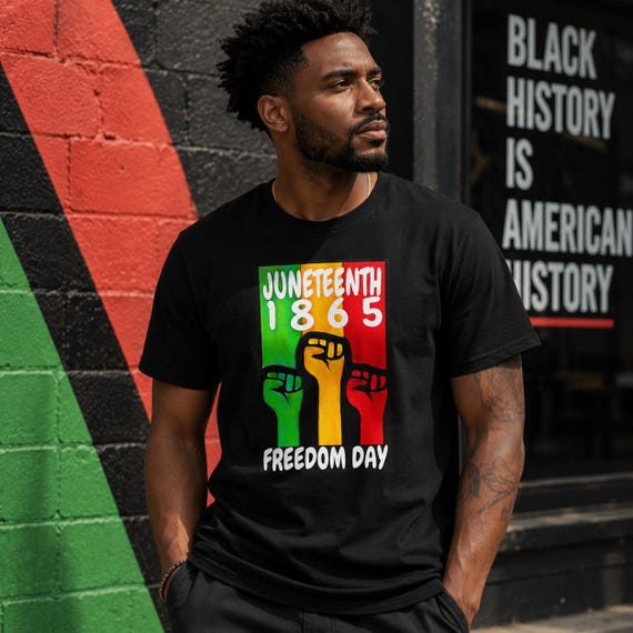 Juneteenth, Freedom Day (Fists Up)-  Vintage Unisex Jersey Short Sleeve Tee