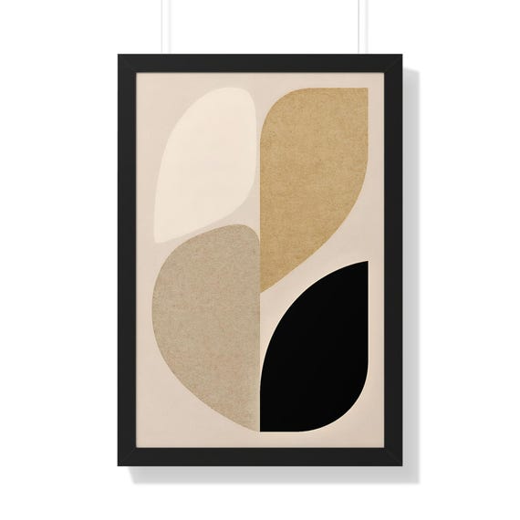 Golden Equilibrium (Limited Edition) -  Modern Abstract Framed Vertical Poster