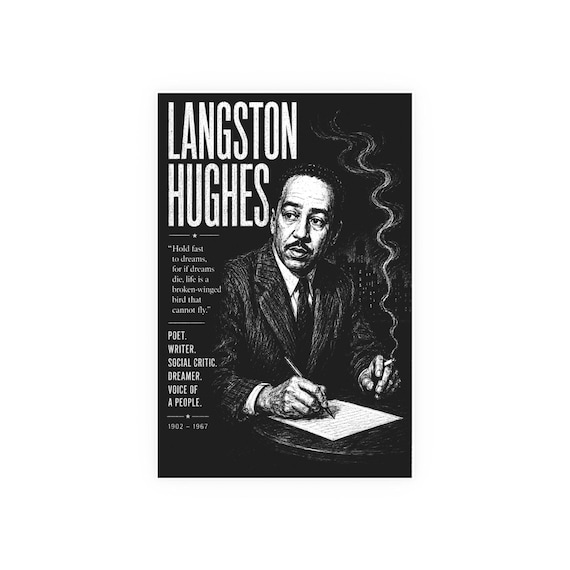 Langston Hughes Poster Satin and Archival Matte Posters | Black Literary Art