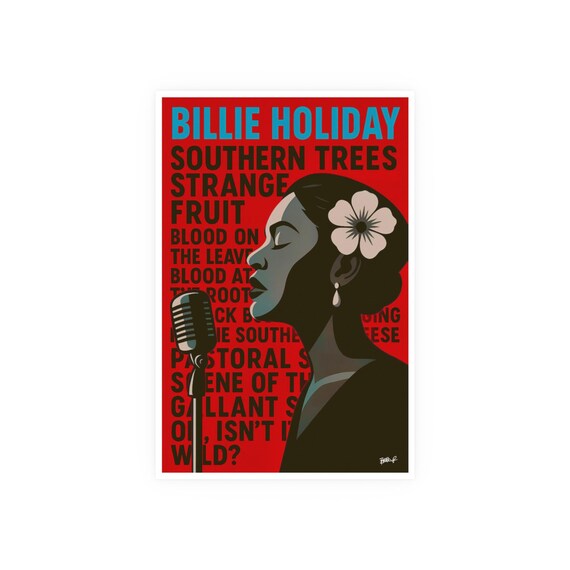 Billie Holiday - Strange Fruit -  Retro Poster, African American Art Print