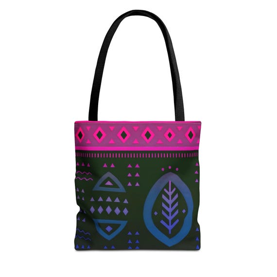 Vibrant Ethnic Print Tote Bag: Boho Chic Polyester Carryall