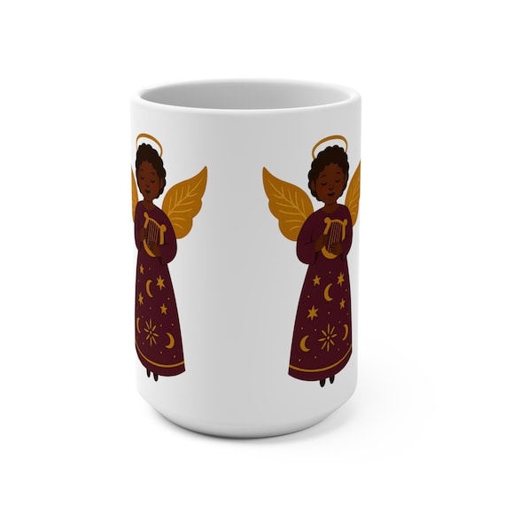 Angel of Harmony - Festive Holiday Drinkware, Christmas Coffee Cup, Winter Tea Mug