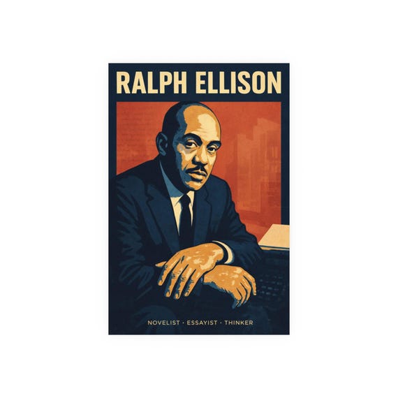 Ralph Ellison -  Retro Poster, African American Art Print