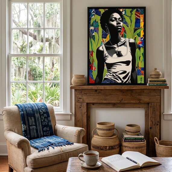 Geechee Girl, I Am Gullah, I Do Not Fade - Digital Art on Matte Canvas