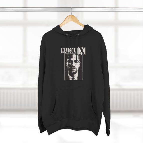 Malcolm X Pullover Hoodie: Unisex Fleece Lined Sweatshirt