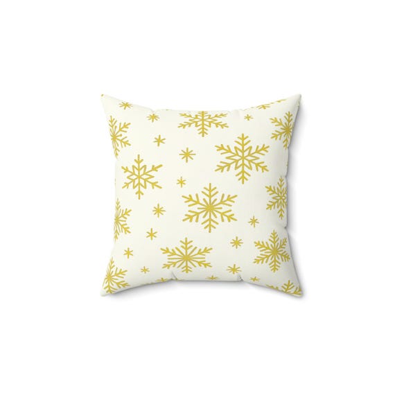 Golden Flurries (Cream Edition) -  Throw Pillow