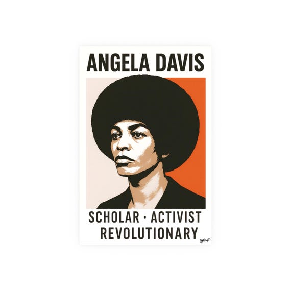 Angela Davis Poster  Scholar, Activist, Revolutionary, Modern Gallery Style Wall Art
