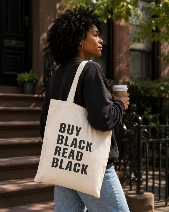 Buy Black Read Black Tote Bag | Black Empowerment Canvas Tote