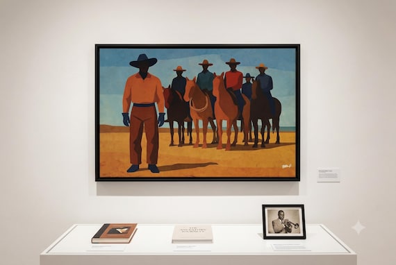 Front Rider (Black Cowboy Series) - Digital Art on Matte Canvas
