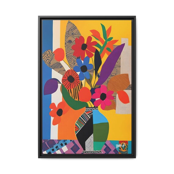 A Patchwork of Blooms - Digital Art on Matte Canvas