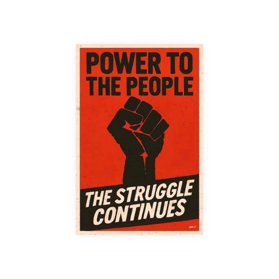 Power to the People - Vintage Resistance Art, Civil Rights History - Retro Poster Art