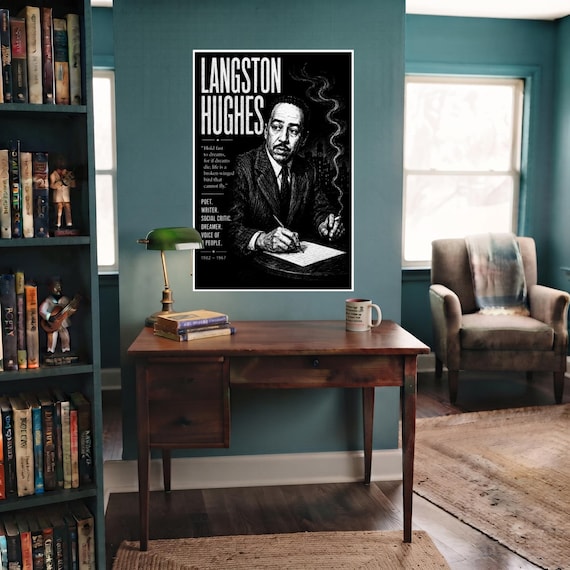 Langston Hughes Poster Satin and Archival Matte Posters | Black Literary Art