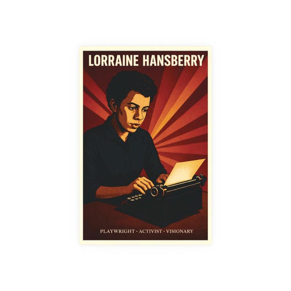 Lorraine Hansberry -  Retro Poster, African American Art Print
