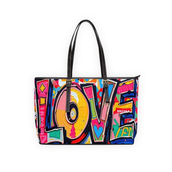 Love Graffiti PU Leather Shoulder Bag