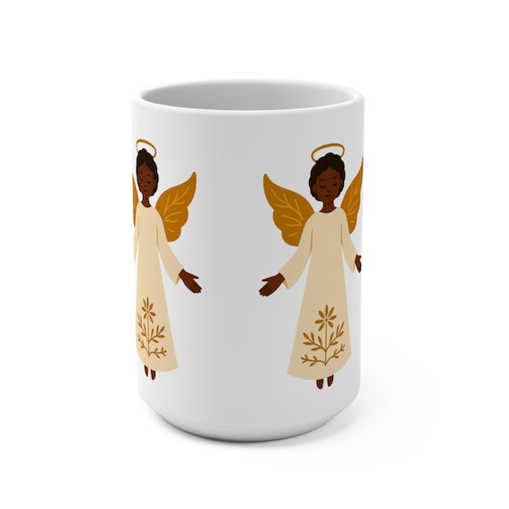 Angel of Peace - Festive Holiday Drinkware, Christmas Coffee Cup, Winter Tea Mug