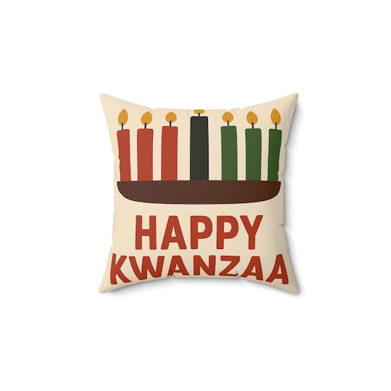 Kwanzaa Pillow, African American Holiday Decor, Festive Throw Cushion, Decorative Sofa Accent