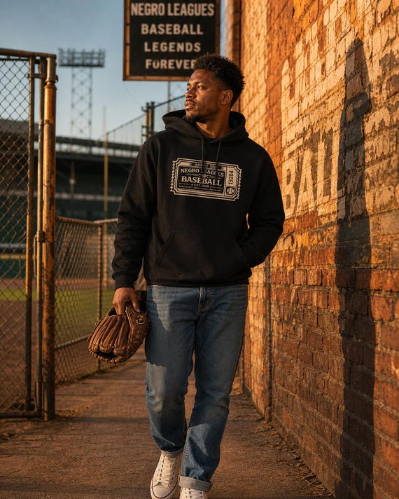 Negro Baseball Leagues Admission Ticket Drawstring Hoodie | Negro Leagues Baseball Tribute