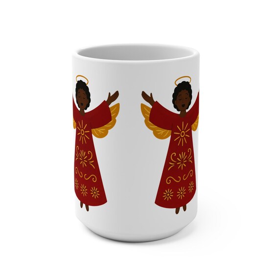 Angel of Harmony - Festive Holiday Drinkware, Christmas Coffee Cup, Winter Tea Mug