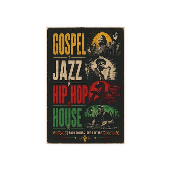 Four Sounds One Culture Poster Satin and Archival Matte Posters | Black Music Art