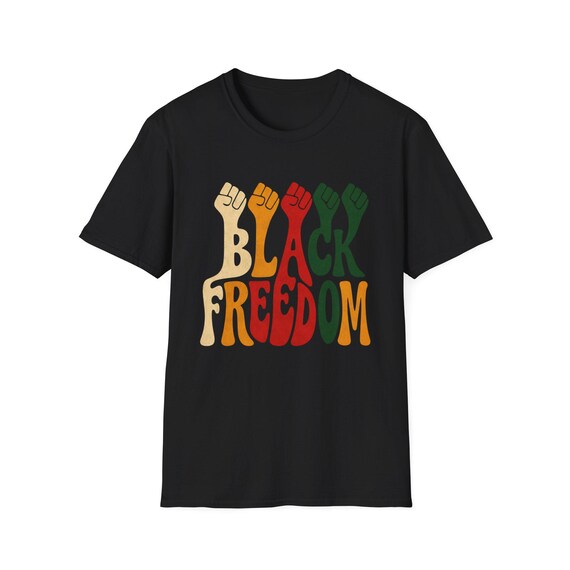 Black Freedom Graphic Tee | Minimalist Statement Shirt, 100% Cotton