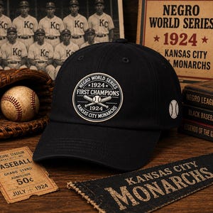 1924 First Champs - Kansas City Monarchs Cap | Gestickte Logo-Mütze Bild 1