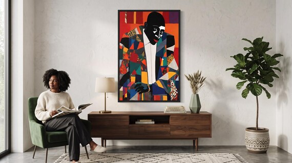 Percy in Patchwork, Digital Art Series, - Digital Art on Matte Canvas