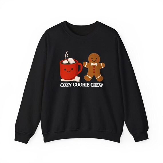 Cozy Cookie Crew Sweatshirt | Black Christmas Holiday Sweater