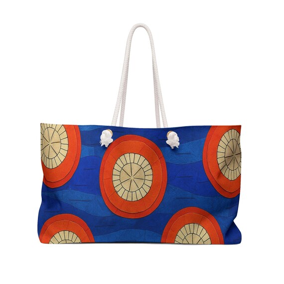 Seashell Print Weekender Bag: Coastal Travel Tote, Beach Getaway Duffel