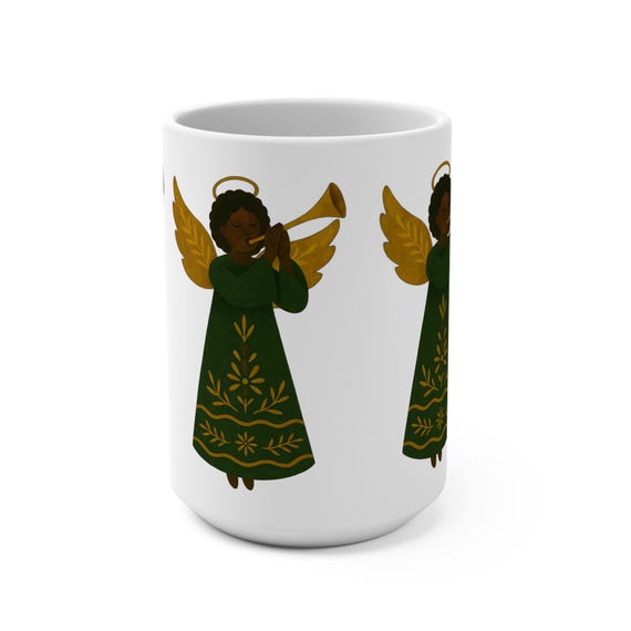 Angel with Trumpet Mug – Festive holiday Coffee Cup