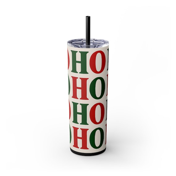 Holiday-Themed -  Skinny Tumbler with Straw, 20oz