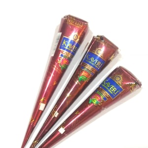 3 Natural Henna Mehandi Cones Temporary Body Ink Tattoos Bridal Makeup Kit.DIY