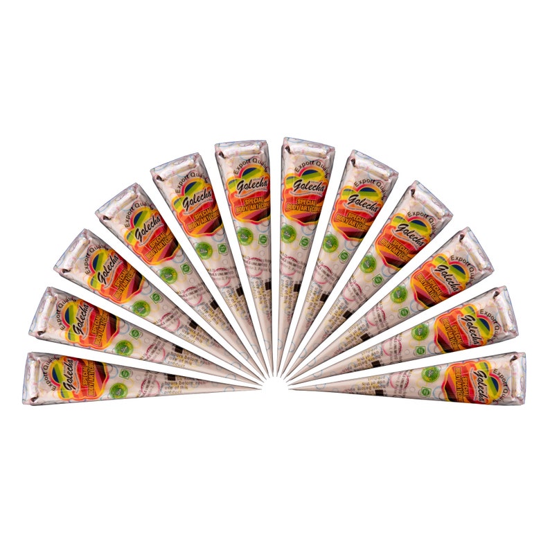 Buy 16 White Henna Cones Temporary Tattoo Design Golecha Body Art
