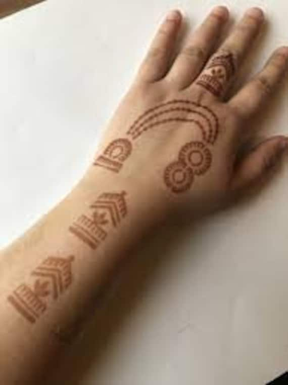 2 X Reusable Full Hand Henna Stencils Various 