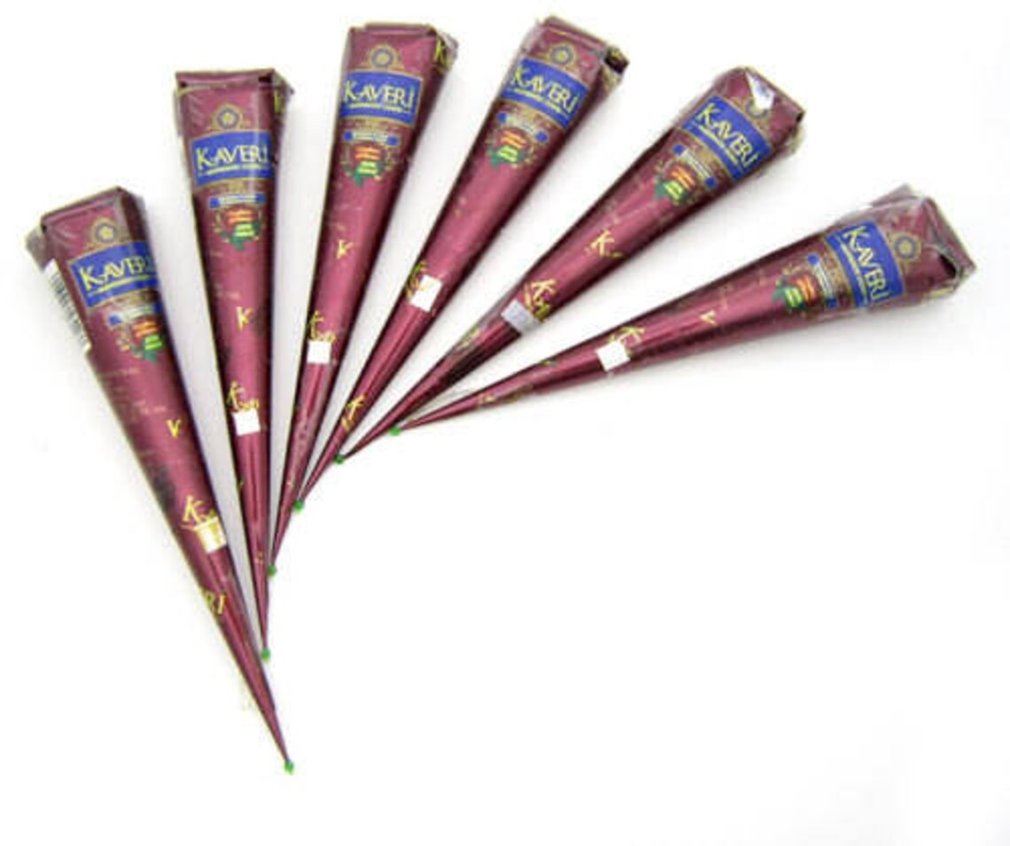 12 Natural Henna Cones Applicator Bottle Temporary Tattoo Etsy