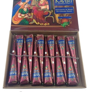 12 Fresh Henna Cones: Natural Mehandi, Bridal Tattoo Ink