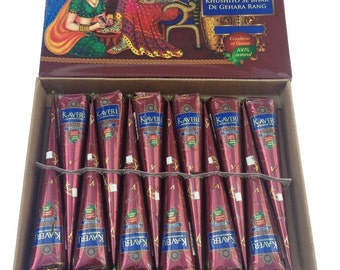 12 Fresh Henna Cones: Natural Mehandi, Bridal Tattoo Ink