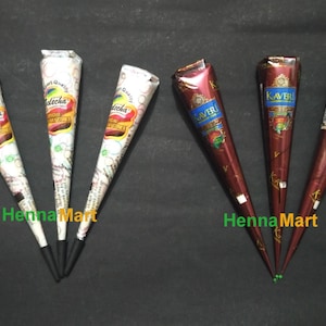 White Henna + Natural Henna Color Cones Temporary Tattoo Kit Mehandi DIY Body Art Herbal Natural Most Economical