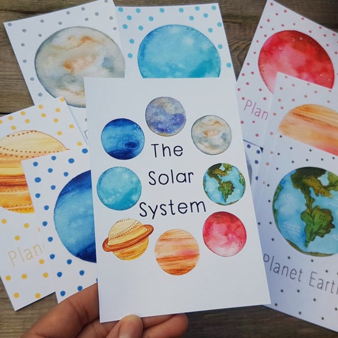 Solar System Note Creative Card Illustrated Solar System Cards: Educational Astronomy Gift - Etsy