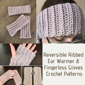 Crochet Pattern | Ear Warmer | Fingerless Gloves | Beginner Crochet Pattern | Bulky Yarn Crochet Pattern | Crochet Headband