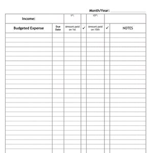 Budget Planner Printable Monthly Household Budget Form Military Budget ...