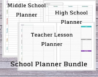 Homeschool planning Bundle | Teacher Planner | School Agenda | Homeschool Planner | Student Planner | Lesson Planner