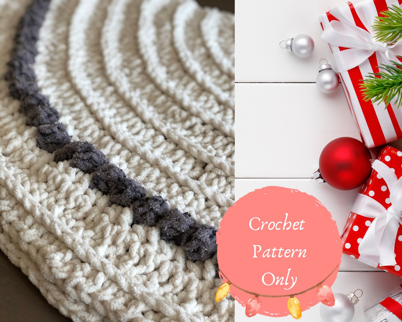 Farmhouse Christmas Tree Skirt Crochet Pattern Crochet Etsy