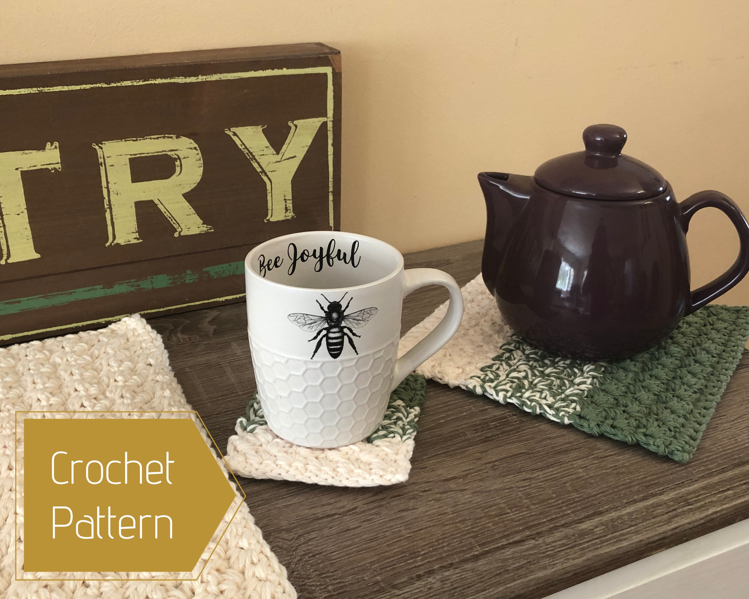Crochet Pattern Bundle Ombre Trivet, Mug Rug, Table Runner and Placemat