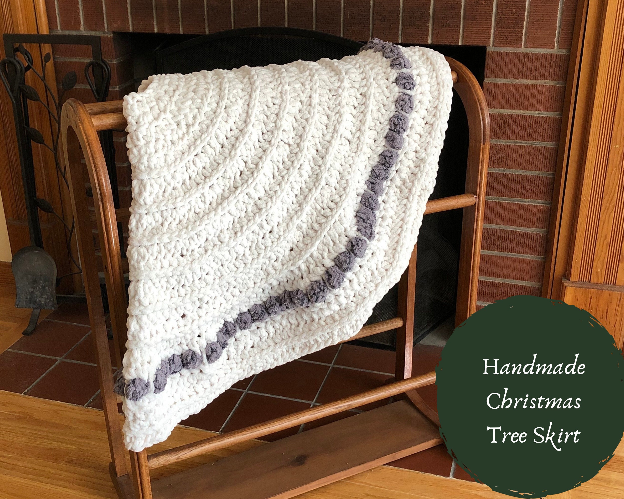 Farmhouse Christmas Tree Skirt Crochet Christmas Tree Skirt Etsy